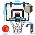 thumbnail image 6 of Jaawind Basketball Hoop for Kids, Indoor Over the Door Mini Basketball Hoops with LED Lighting and Sounds, Electronic Scoreboard and 3 Balls, Basketball Toys Gifts for Boys Girls-Blue, 6 of 8