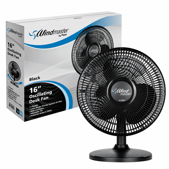 PAMI 16" Oscillating Desk Fan, Portable Table