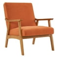 thumbnail image 6 of UBesGoo Mid Century Retro Accent Chair, Wood Frame Arm Chair, Teddy Velvet Fabric Modern Lounge Chair for Living Room Bedroom Balcony Orange, 6 of 9