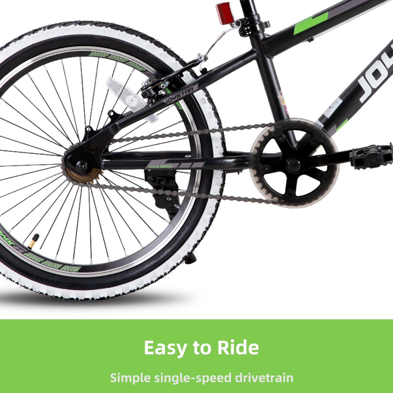 JOYSTAR Lubbock 20 24 Inch Kids Bike for Boys & Girls Ages 7-12 Years Hardtail Mountain Bike for Kids with 1-Speed/7-Speed Drivetrain, White Wall Knobby Tires, Kids' Bicycle