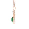 thumbnail image 2 of ANGARA Natural Emerald Knotted Heart Pendant with Diamond in 14K Rose Gold for Women (Size-6mm) | May Birthstone, Birthday, Anniversary, Jewelry Gift for Women | Natural Emerald Necklace, 2 of 8