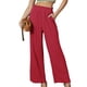 thumbnail image 2 of Pantalones largos de mujer Pantalones largos de color sólido con bolsillo de cintura elástica informal de moda Odeerbi  ODB-2, 2 of 8