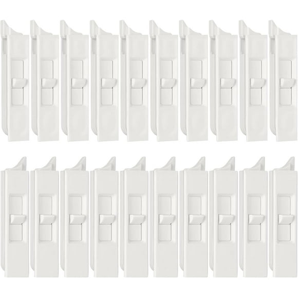 EcoNesxp Pieces 20 Pieces Tilt Latch Pair White Plastic Structure Snap-In Latch Pair Spring Loaded Sliding Window Tilt Latch For Home Window Accessories Trendy and Fashion