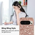thumbnail image 3 of Compatible with Google Pixel 9 Pro XL Case Glitter Shockproof, Google Pixel 9 Pro XL Phone Case Bling Sparkly TPU and PC Silicone Shiny Girl Women Thin Protective Cover (Rose Gold), 3 of 15