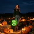 thumbnail image 4 of Light Up Halloween Glow Bag with LED Pumpkin Skull Design for Kids Trick or Treat Night Safety Party Favors, 4 of 5