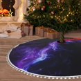 thumbnail image 6 of Rocae Purple And Blue Nebula for Christmas Tree Skirt with Pom Pom Trim for Holiday Party for Holiday Home Decor Indoor Outdoor-48", 6 of 7