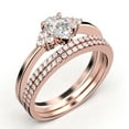 thumbnail image 3 of Dazzling Minimalist 2.25 Carat Pear Cut Affordable Ring, Diamond Moissanite Engagement Ring, Unique Wedding Ring, Two Matching Band In 925 Sterling Silver With 18K Rose Gold Plating, 3 of 4