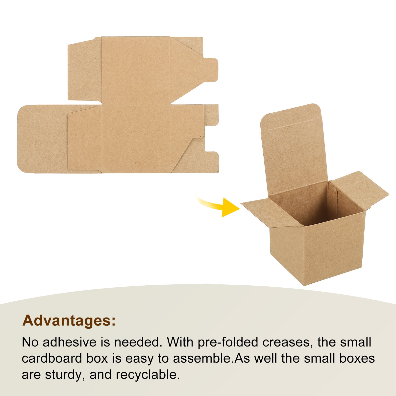 Unique Bargain Paper Recycled Gift Corrugated Paper Box Brown 2.4"x 2.4"x 2.4"