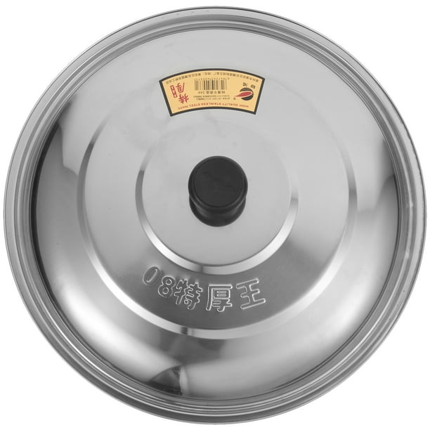 Tapa de olla de acero inoxidable, tapa de sartén doméstica, tapa de wok con perilla, tapa redonda para olla