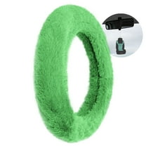 FH Group AFFH2016GREEN Green Doe16 Faux Rabbit Fur Steering Wheel Cover With Air Freshener