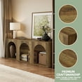 thumbnail image 6 of Tribesigns 63" Farmhouse Console Table, Wooden Entryway Table with 2-Tier Storage Shelf, Cabinets for Living Room, Bedroom, Brown, 6 of 9