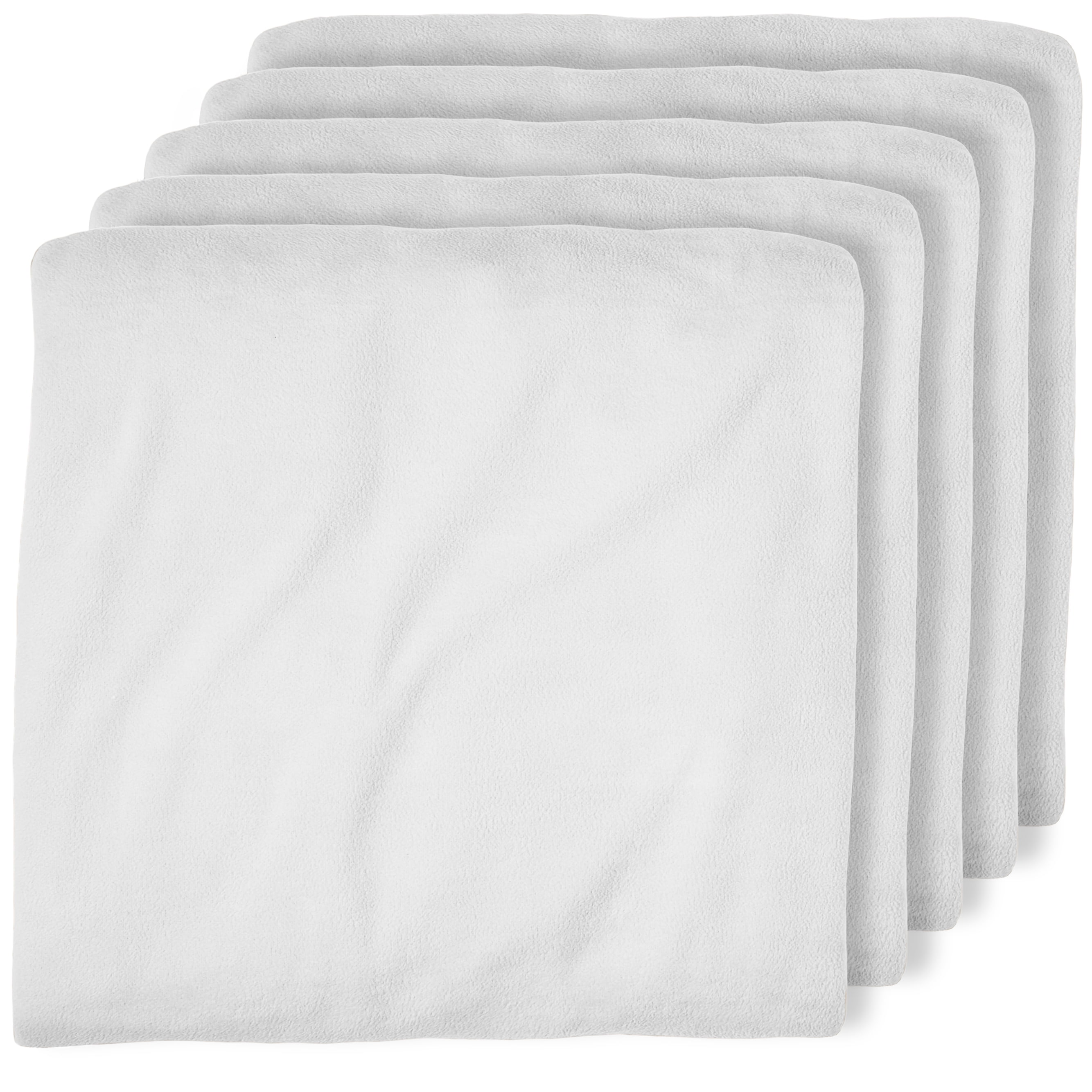 Bare Home Fleece Fitted Sheet, Plush Polar Fleece, 10 Twin XL Sheets, Split King, White, 5 Pack
