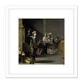 thumbnail image 1 of Jacob Duck The Wine Connoisseurs Painting 8X8 Inch Square Wooden Framed Wall Art Print Picture with Mount, 1 of 4