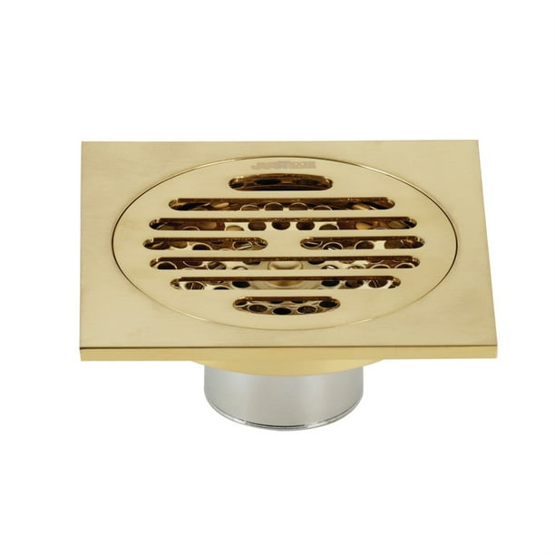 Bathroom Shower Drains with Flange & Hair Trap Brushed Brass