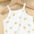 thumbnail image 4 of KPOPLK Toddler Girl Summer Clothes Solid Color Sweet Camisole Ruffle 2-Piece Infant Cotton Linen Shorts Set(12-18 Months,Yellow), 4 of 4