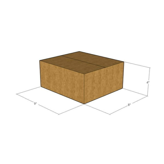 9x8x4 Kraft Brown Corrugated Shipping Boxes, 32 ECT Single-Wall, Qty 5