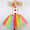 thumbnail image 4 of Disfraz de Pennywise de payaso espeluznante de Halloween para niños, ropa elegante para fiesta de carnaval, vestido con tutú de Joker de circo y arcoíris para niñas pequeñas, 4 of 5