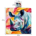 thumbnail image 2 of Rhinoceros Canvas Picnic Mat Waterproof Outdoor Camping Beach Blanket Large Foldable Portable Mat Backing -Proof for Family Travel Hiking Park Grass Yard, 2 of 6