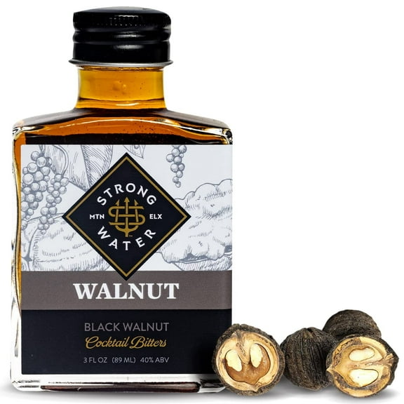 Strongwater Black Walnut Bitters (40 Servings) Pair Walnut Cocktail Bitters with a Manhattan, Coffee, or Use Walnut Bitters for Old Fashioned - 3oz, 1 Pack
