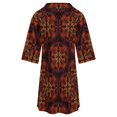 thumbnail image 6 of Floral Pattern in Autumn Colors Womens Dress With Pockets Summer V Neck 3/4 Sleeve Dress Plus Size Loose Dress, 6 of 7