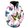 thumbnail image 1 of Sudadera con capucha y cremallera de gran tamaño para hombre, ropa de calle Harajuku de manga larga con estampado 3D de mariposas y dibujos animados de moda para otoño y primavera, 1 of 6