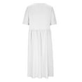 thumbnail image 5 of Dyegold Sundresses for Women Casual Beach - Summer Dresses for Women 2023 Round Neck Short Sleeve Plus Size Linen Cotton Maxi Sundresses ​Casual Boho Tunic ​Dress, 5 of 6