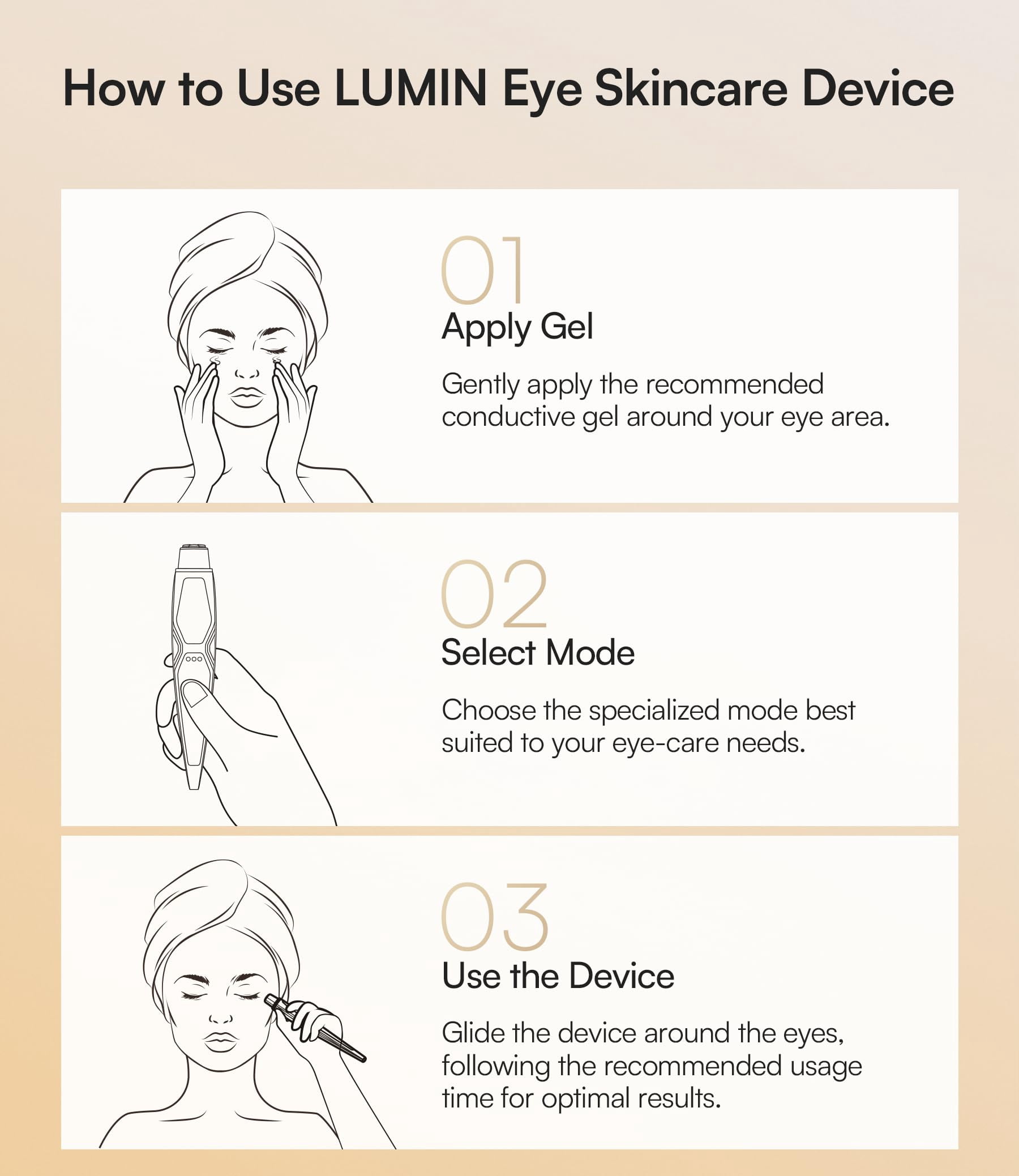 INIA 4-in-1 Under-Eye Red Light Therapy Device – Heat & Vibration Massage for Dark Circles, Puffiness & Skin Firming