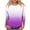 Purple, variant on Tops for Women Plus Size 3/4 Sleeve Round Neck Gradient Casual Printed Loose T-Shirt Black L