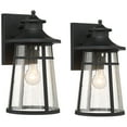 thumbnail image 2 of John Timberland Clement Mission Outdoor Wall Light Fixtures Set of 2 Cast Iron Black 15" Clear Seedy Glass for Post Exterior Barn Deck House Porch, 2 of 9