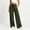 Army Green, variant on Womens Wide Leg Pants Stretchy False Jeans Elastic Waist Drawstring Casual Loose Denim-like Pants with Pockets