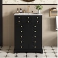 thumbnail image 3 of LiviNest 24" Small Bathroom Vanity: 3-in-1 Storage with Tip-Out Drawer & Double Door Cabinet - Modern Black Vanity with Ceramic Sink for Apartments & Powder Rooms - Easy Assembly for DIY Homeowners, 3 of 6