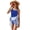 Blue Polynesian Tribe, variant on Vibrant American Flag Print Girls One Piece Swimsuits Cutout Bathing Suit with Cover Up Skirt Quick Dry Beach Swimwear with Adjustable Strap, Size 11-12 Years