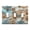 Blue Peach 3D Flowers, variant on Haosy Light Switch Cover Plate 2 Gang Electrical Outlet Covers Colorful Palm Tree Decorate Wall Plate 4.56”x4.48”