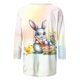 thumbnail image 5 of TaTaai Women Loose Casual Pullover Tee Easter Print Crew Neck 3/4 Sleeve Stylish Top Ladies Spring Holiday Gathering Wear Soft Comfortable No Fading High-Rated Top Gift, 5 of 7
