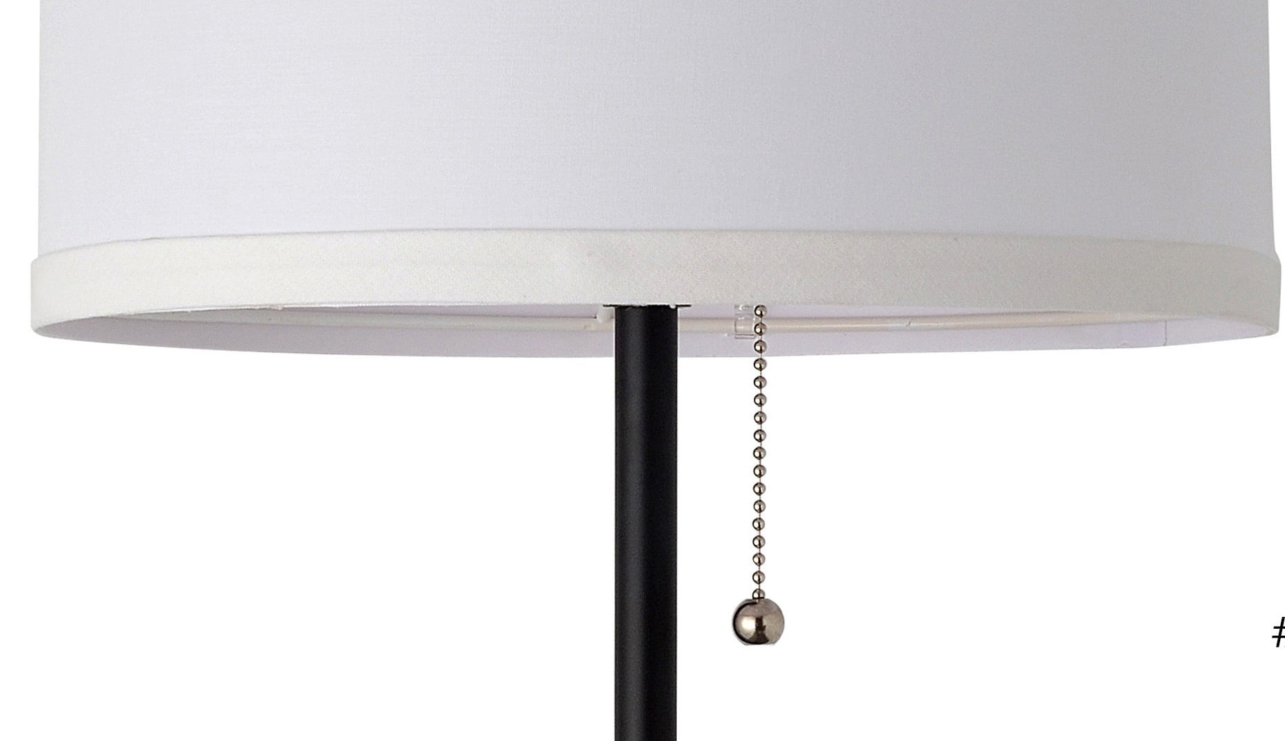 Mainstays 56.5 Inch Floor Lamp with White Fabric Shade, Black Finish, Modern Styling for Adult Use