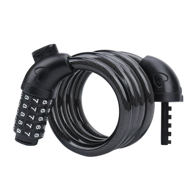 EeaseCA 5 Digit Cycling Heavy Duty Cable Combination Password Bike Cable Lock Cable Coded Lock 120cm (Black)