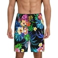 thumbnail image 2 of Rocae Colorful Flowers for Men's Soft Sleep Pajama Shorts, Waistband and Pockets, 2 of 9
