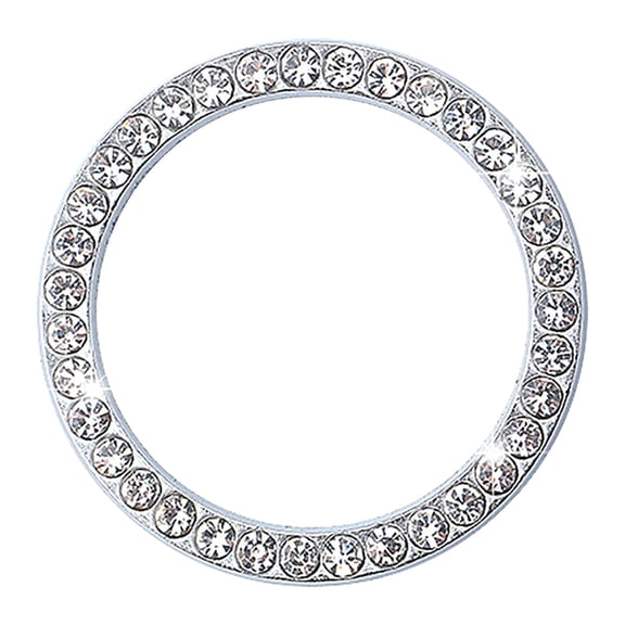 Sparkling Rhinestone Push Start Button Cover Ring Elegant Car Interior Accessory For Women