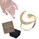 thumbnail image 1 of Anillo minimalista, anillos de estrella de luna creciente Anillos de estrella de luna creciente Anillo abierto de luna compacto y liviano, 1 of 8