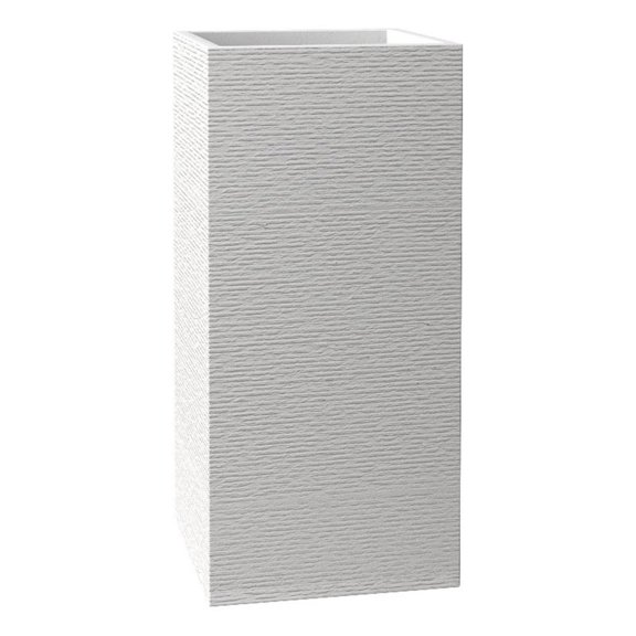 Pemberly Row Fiberstone and MGO Clay Tall Square Planter White 31"