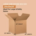 thumbnail image 2 of Box Partners Corrugated Boxes 20" x 20" x 20" Kraft 10/Bundle 202020, 2 of 6