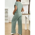 thumbnail image 3 of DOKOTOO Women's Maternity Sets 2 Piece Sets Ribbed Knit Short Sleeve Outfit Maternity Lounge Wear Soft Pregnant Pajamas Plus Size Sweatsuits Sets, 3 of 8