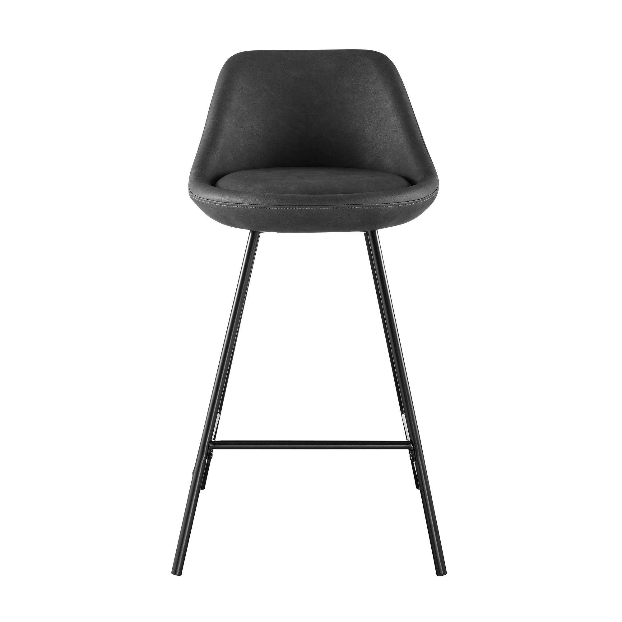 Better Homes & Gardens Modern Faux Leather Counter Stool, Black
