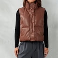 thumbnail image 6 of KelaJuan Women's Sleeveless Vest Coat, Solid Color Zip-Up Button Side Pockets Mock-Neck Tops, Casual Simple Style Outerwear, 6 of 6
