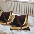 thumbnail image 5 of Vintage Art Outdoor Pillow Covers Pack of 2 Abstract Dark Red Gold Shape Graffiti Waterproof Throw Pillow Covers Decorative Cushion Cases for Patio Garden Tent Balcony Couch 26x26 inch, 5 of 8