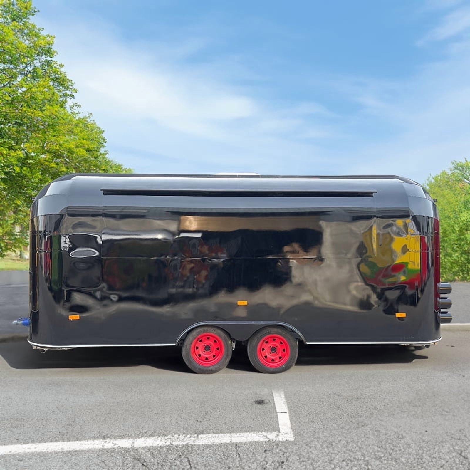 Cargo Trailer Airstream Truck, Stainless Steel Food Vending Cart, Pizza