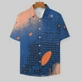 thumbnail image 3 of Color Wave Point Geometry Men's Shirt Short Sleeves Printed Button Down Summer Shirts, 3 of 6