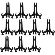 10Pcs Plastic Easels Plate Portable Storage Holders Arts Display Stand Stander Picture Frame Photo Tools Display Dish Rack Home Decor(5 inch,Black)