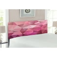 thumbnail image 2 of Abstract Headboard, Triangle Style Entertainment Geometric Shapes Monochromic Illustration, Upholstered Decorative Metal Bed Headboard with Memory Foam, Full Size, Rose Dried Rose Pink, by Ambesonne, 2 of 4
