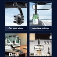 thumbnail image 2 of Soporte para teléfono de coche, soporte para teléfono para parasol para coche, multidireccional, doble rotación ajustable de 360 ​​grados, multifuncional, 2 of 5